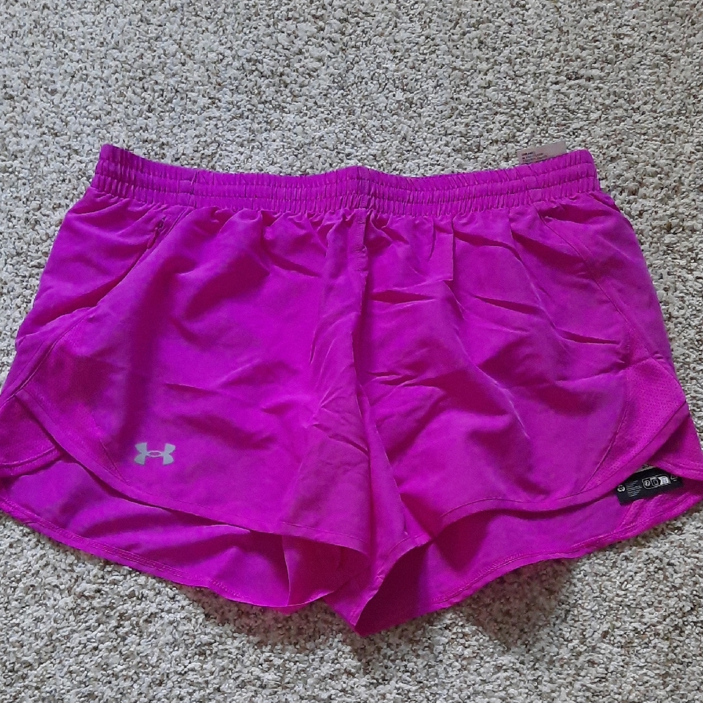 Under Armour Pink Athletic Shorts Lightweight Elastic Waist
